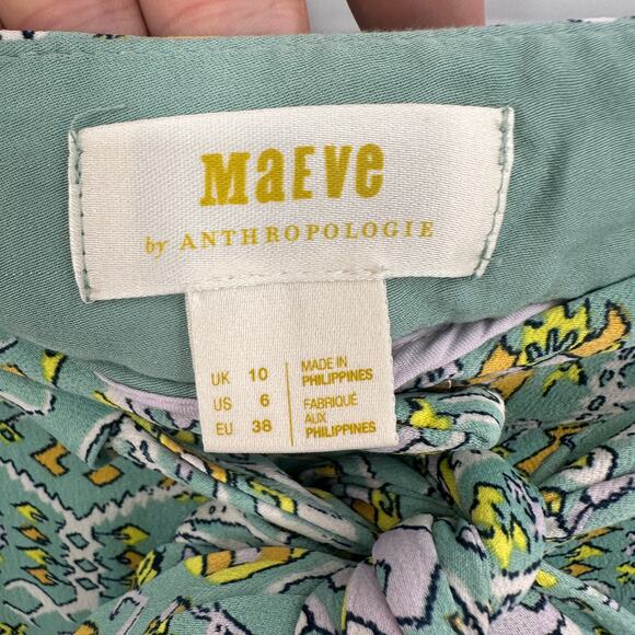 ANTHROPOLOGIE Maeve Printed Tie Waist Wide Leg Pants // 6 - Picture 7 of 11